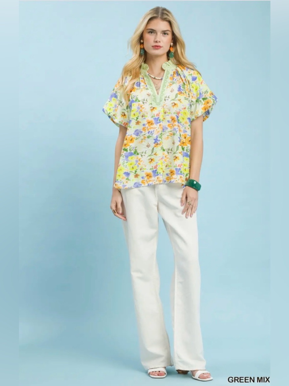 Umgee Watercolor Floral Top🛍️